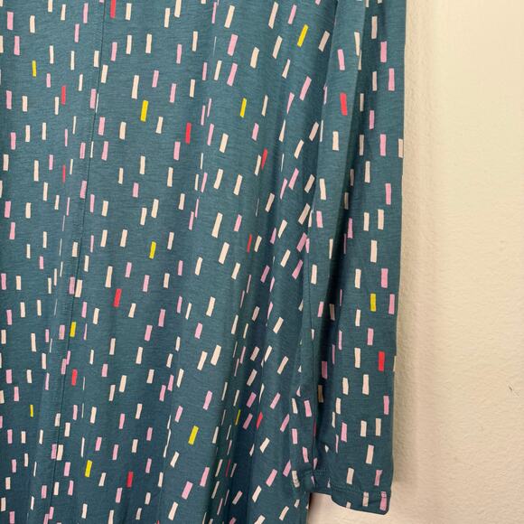 Boden Green Printed Confetti Long Sleeve Swing Mini Dress 10R - Picture 6 of 13